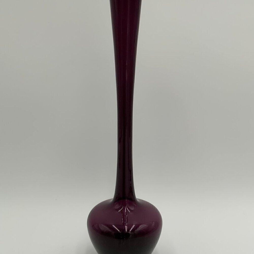 Tall Amethyst Glass Bud Vase Made in Japan